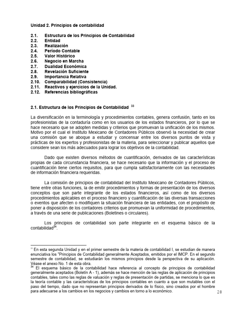 Unidad 2. Principios de Contabilidad | PDF | Contabilidad | Estado ...