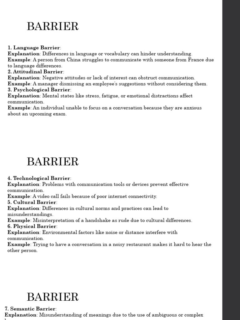 Types of Communication Barriers Explained | PDF