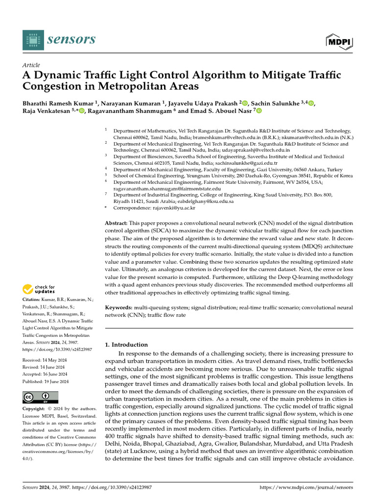 Dynamic Traffic Light Control Algorithm | PDF | Traffic | Simulation