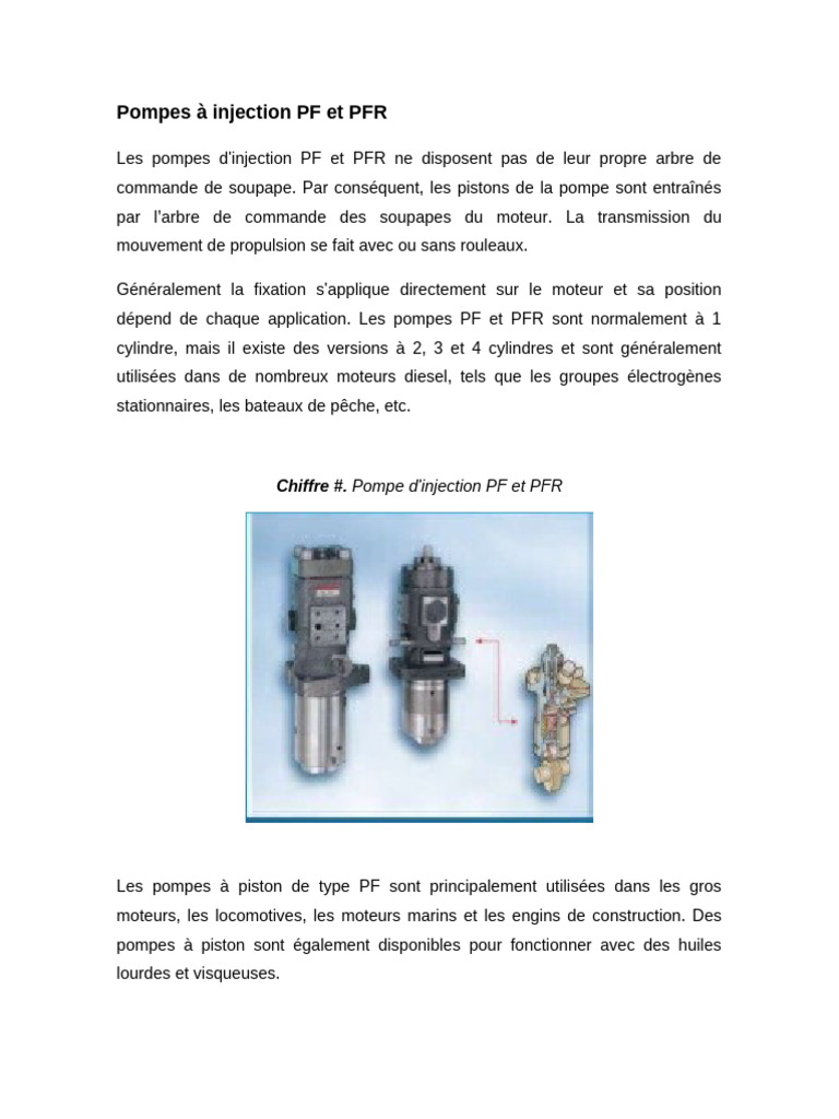 Pompes d'injection PF et PFR expliquées | PDF | Injection (moteur) | Pompe