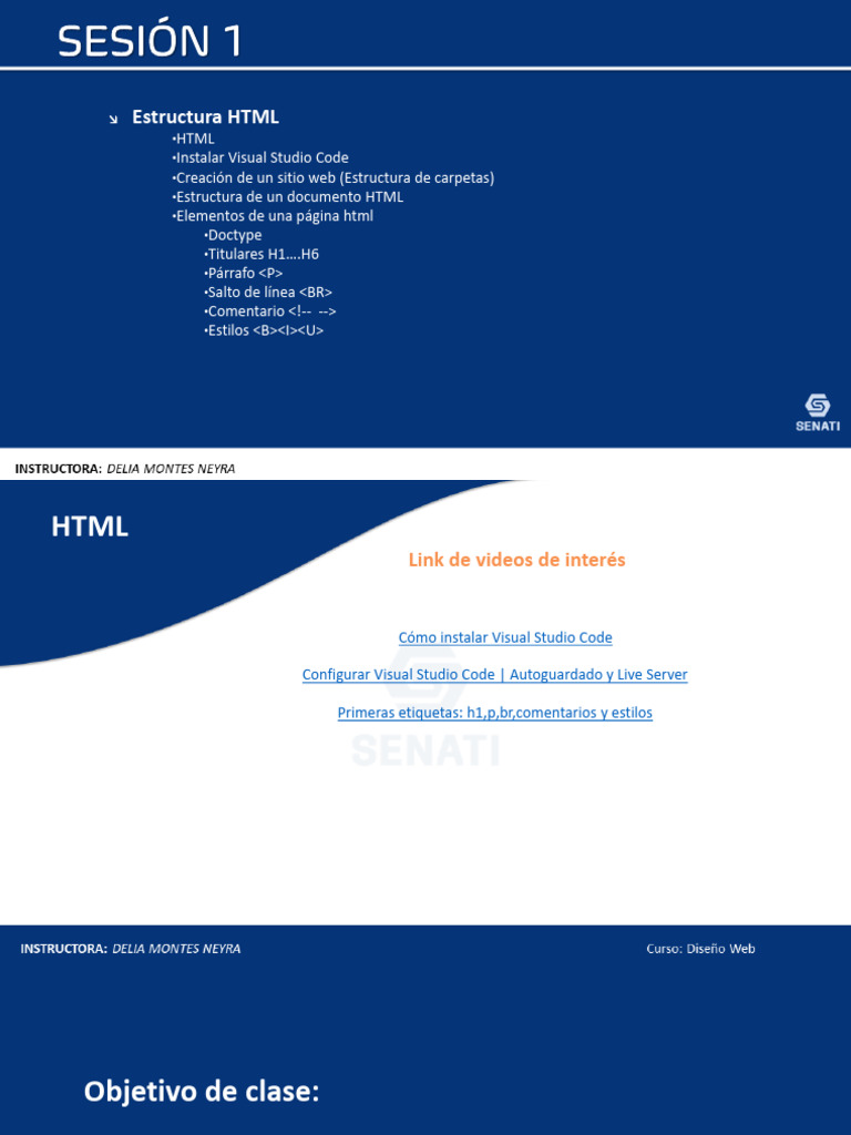 Sesión 1 Diseño Web | PDF | HTML | Lenguaje de marcado