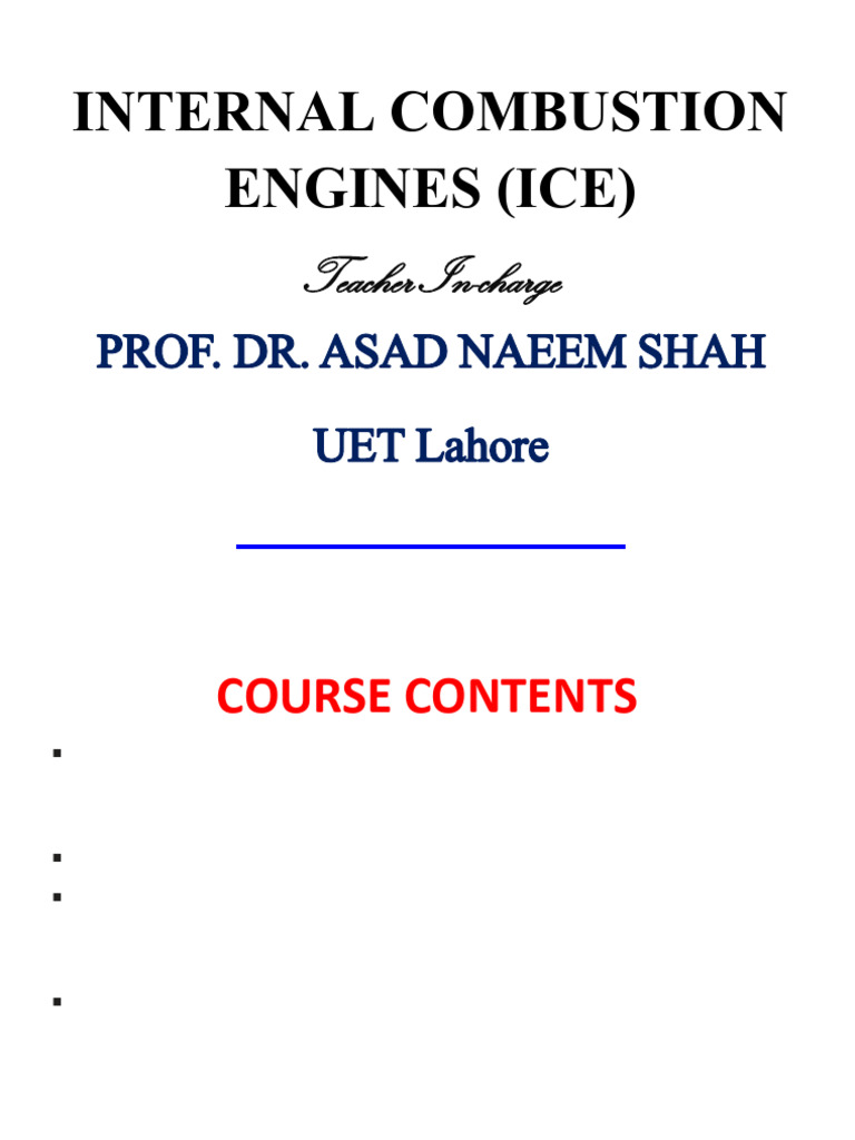 Internal Combustion Engine Overview | PDF | Internal Combustion Engine ...