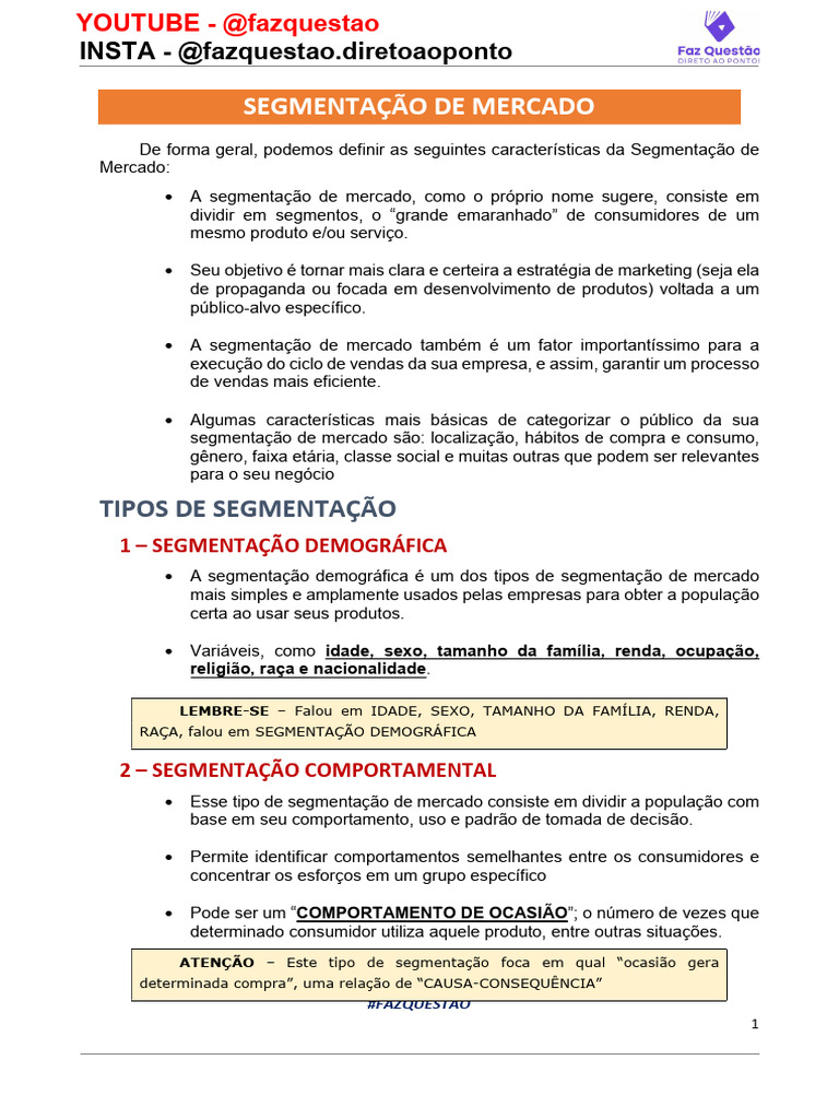 Segmentação de Mercado e Marketing Digital | PDF | Segmentação de ...