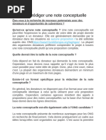Élaboration d'une Note Conceptuelle | PDF | Budget