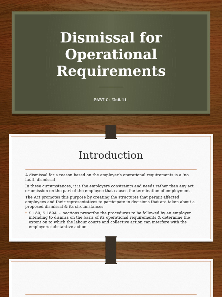 Dismissal for Operational Requirements | PDF | Employment | Labor