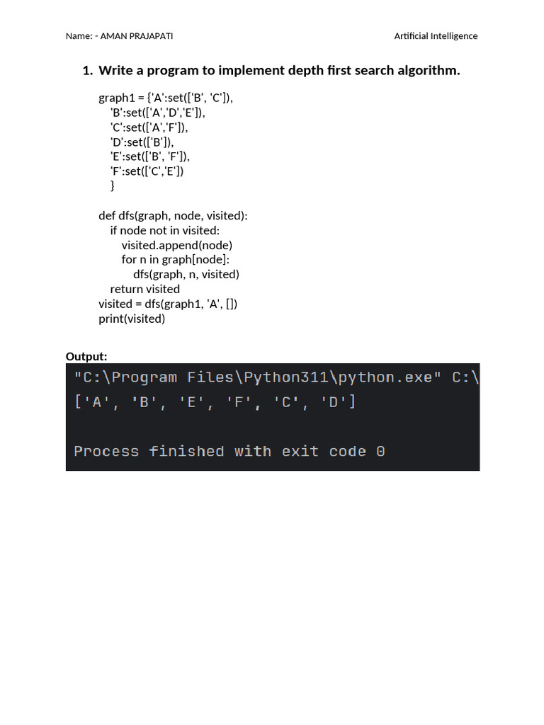 AI Algorithms: DFS, BFS, A*, and More | PDF | Computational Complexity ...