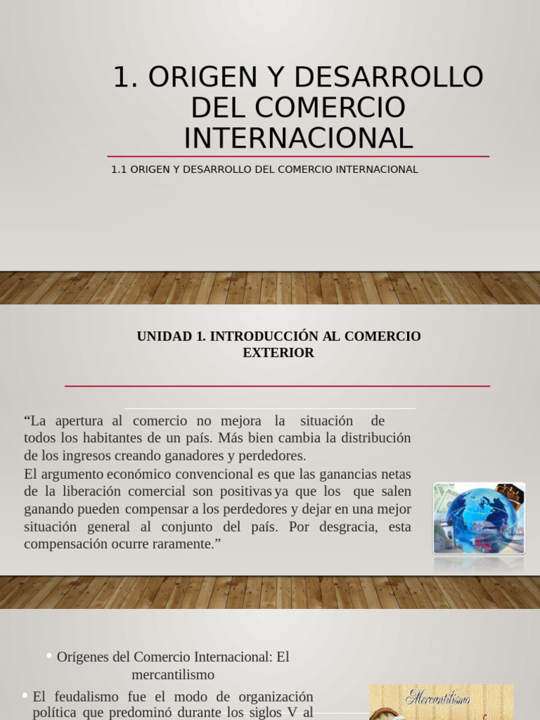 1.1 Origen Y Desarrollo Del Comercio Internacional | PDF ...