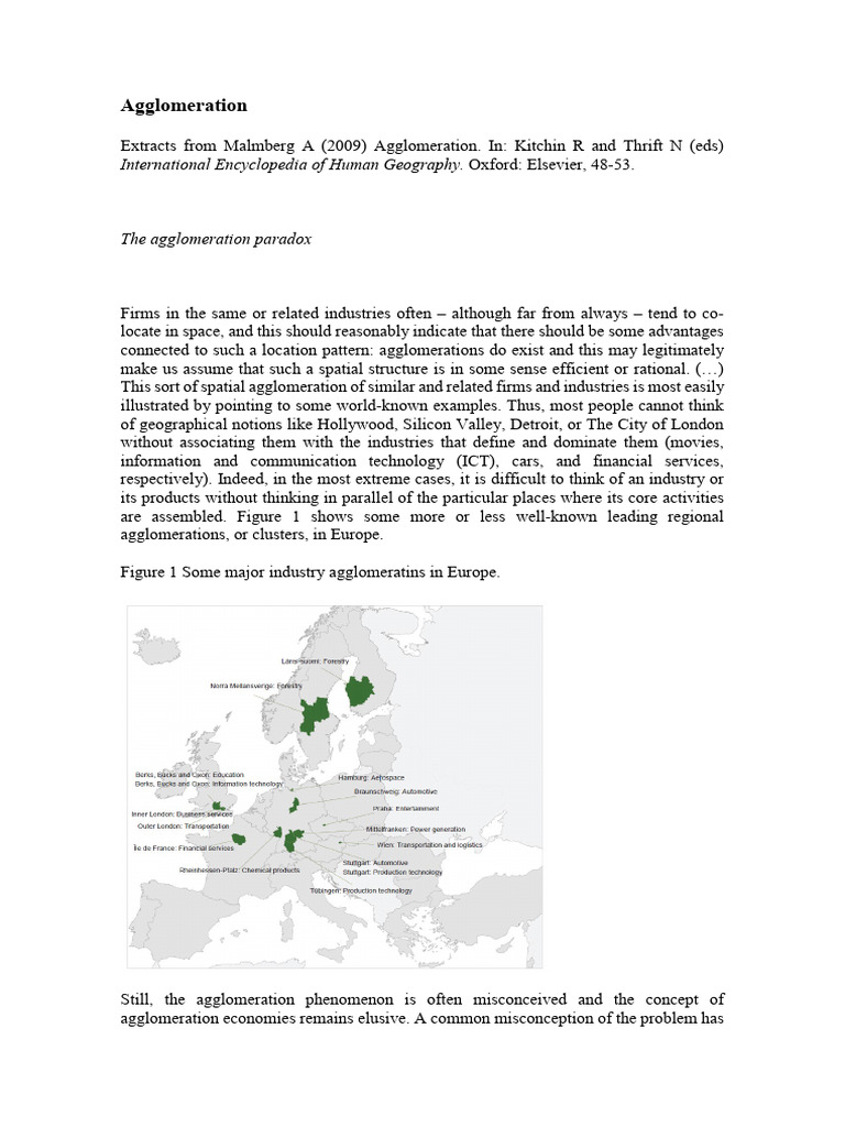 Understanding Agglomeration Economies | PDF | Market (Economics ...