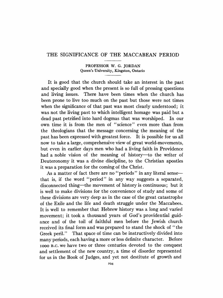 Importance of the Maccabean Period | PDF