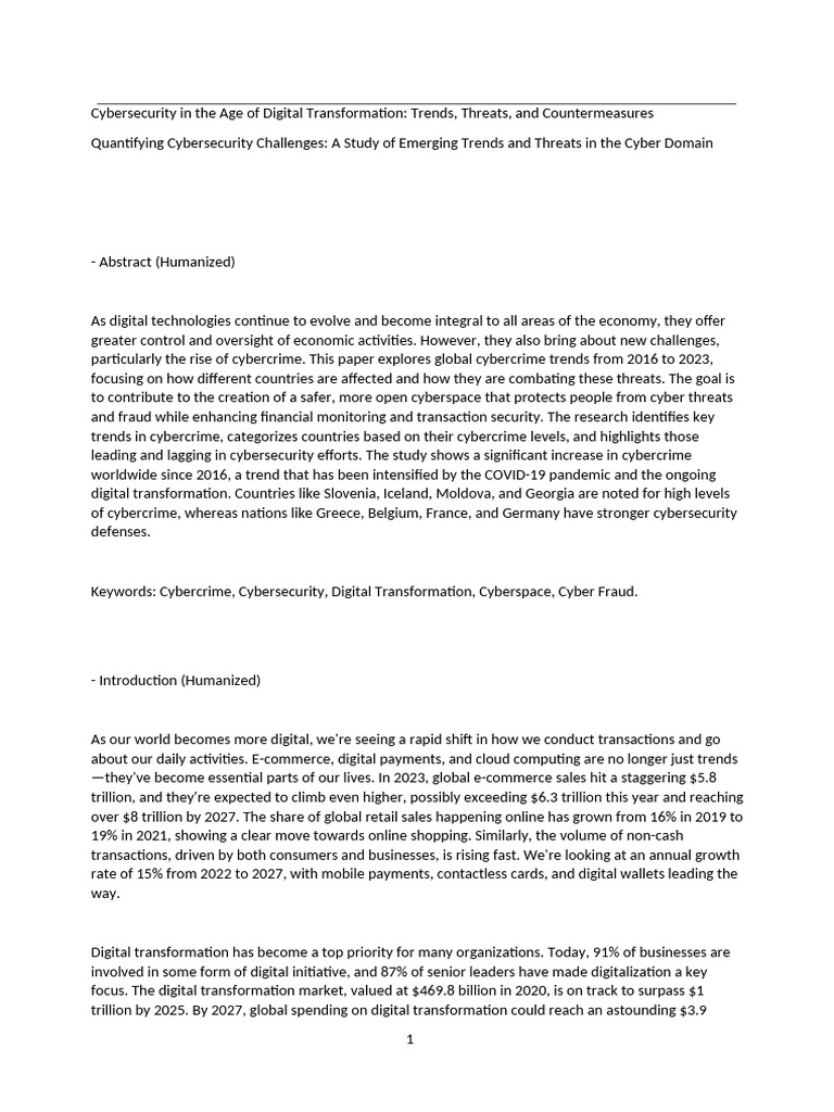 Cybersecurity Trends in Digital Transformation | PDF | Computer ...