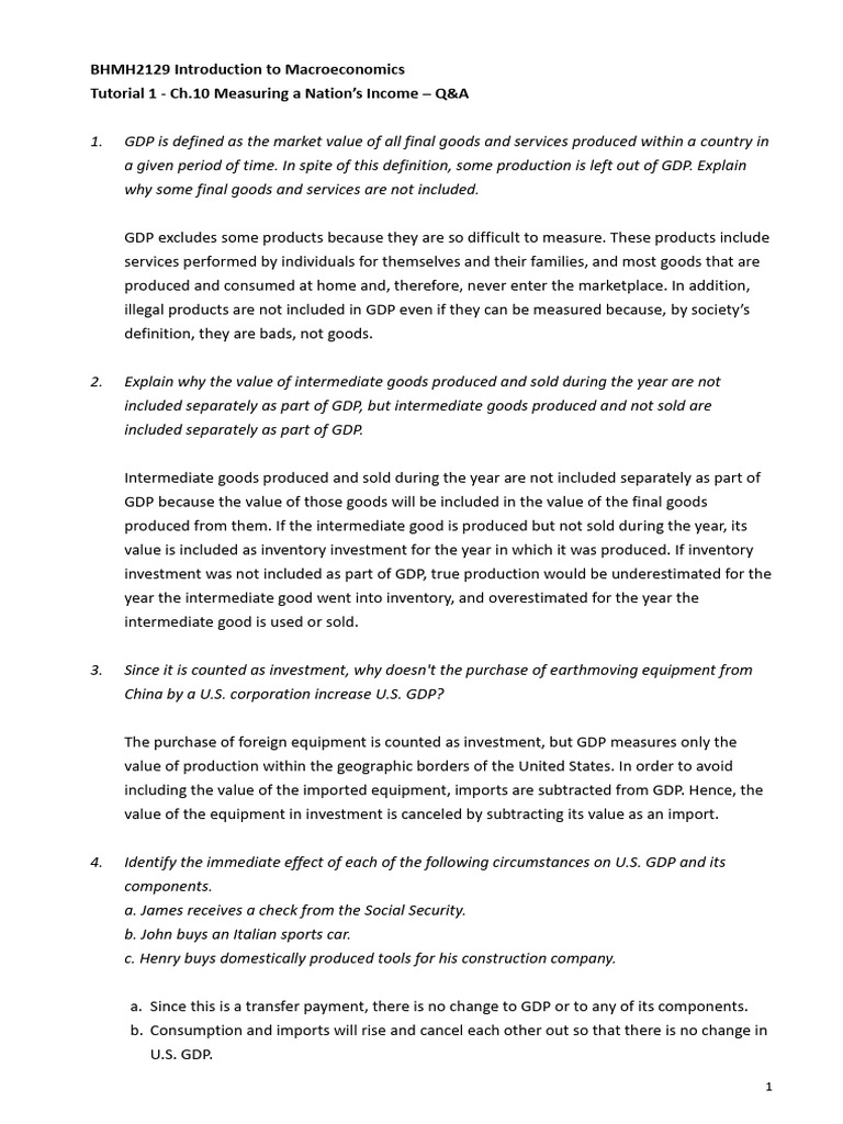 GDP Measurement and Components Explained | PDF | Gross Domestic Product ...