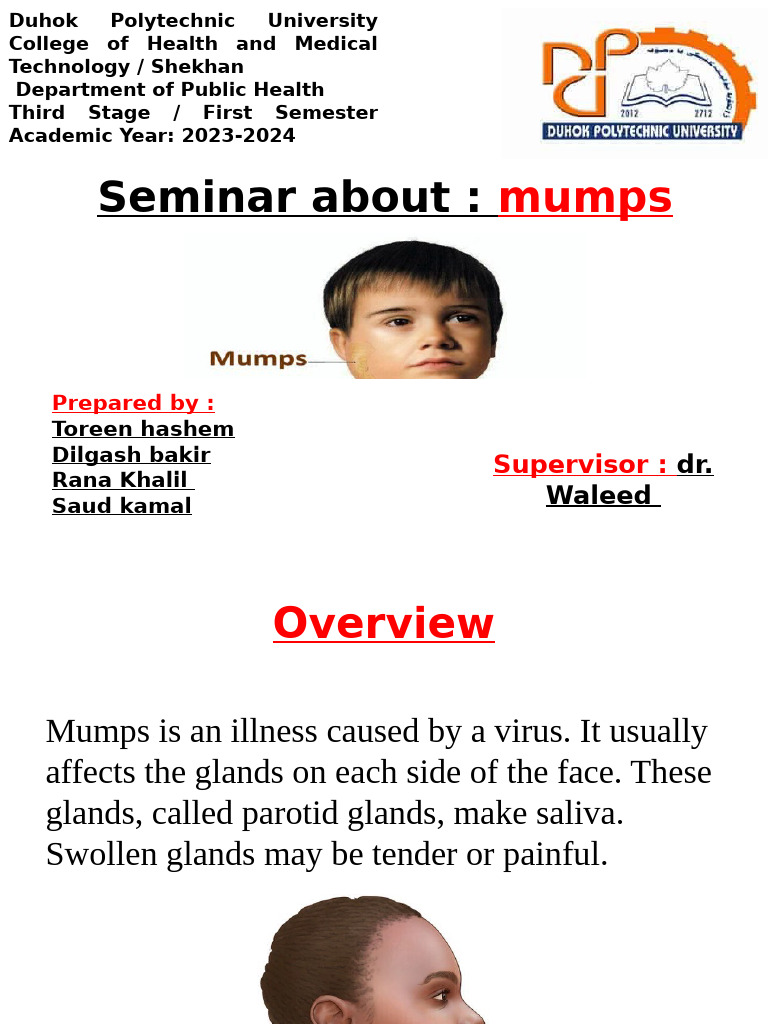 Mumps Overview and Prevention Guide | PDF | Vaccines | Pediatrics