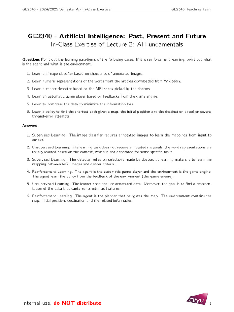 Lecture2 Answer | PDF