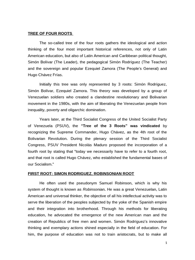 Tree of the 4 Roots | PDF | Hugo Chávez