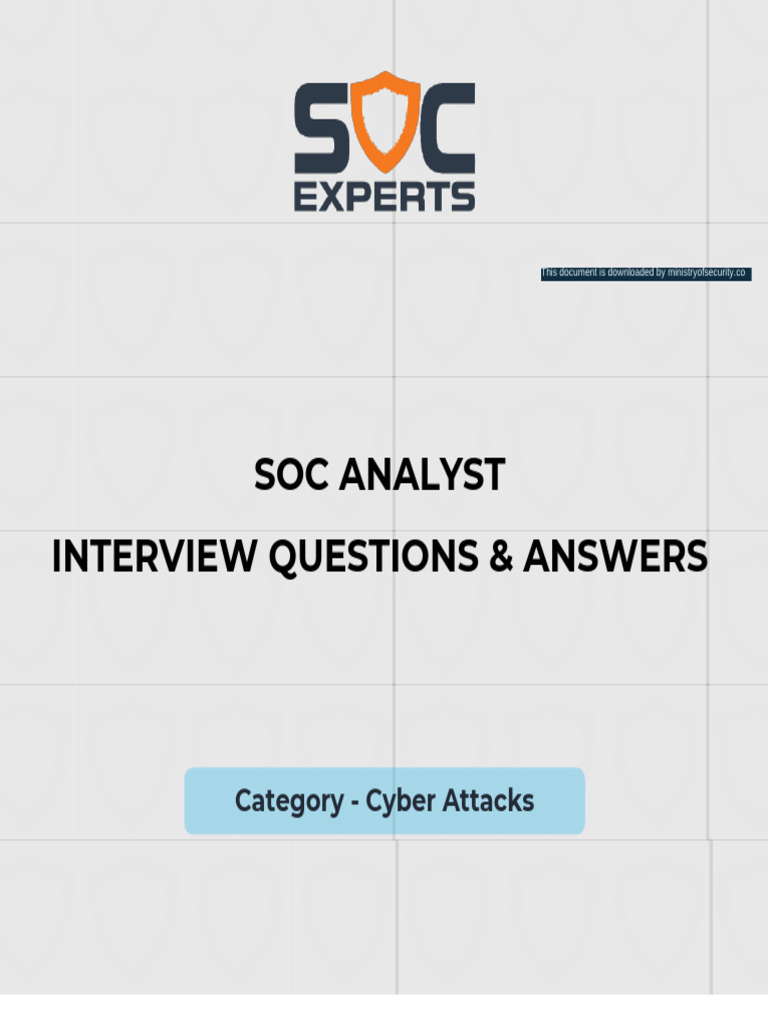Soc Analyst Interview Questions & Answers | PDF | Malware | Denial Of ...