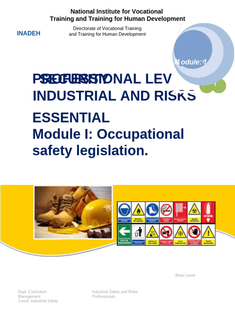 Industrial Safety and Occupational Risks Manual Basic Level Module I ...