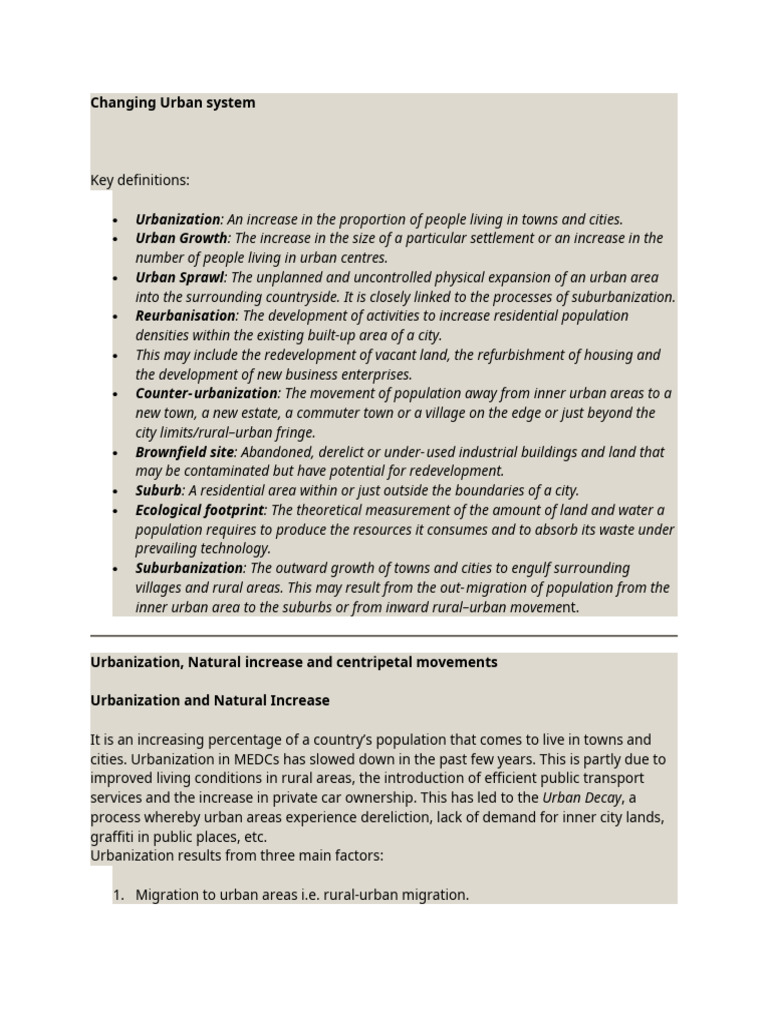 Understanding Reurbanisation Dynamics | PDF | Urban Sprawl | Urbanization