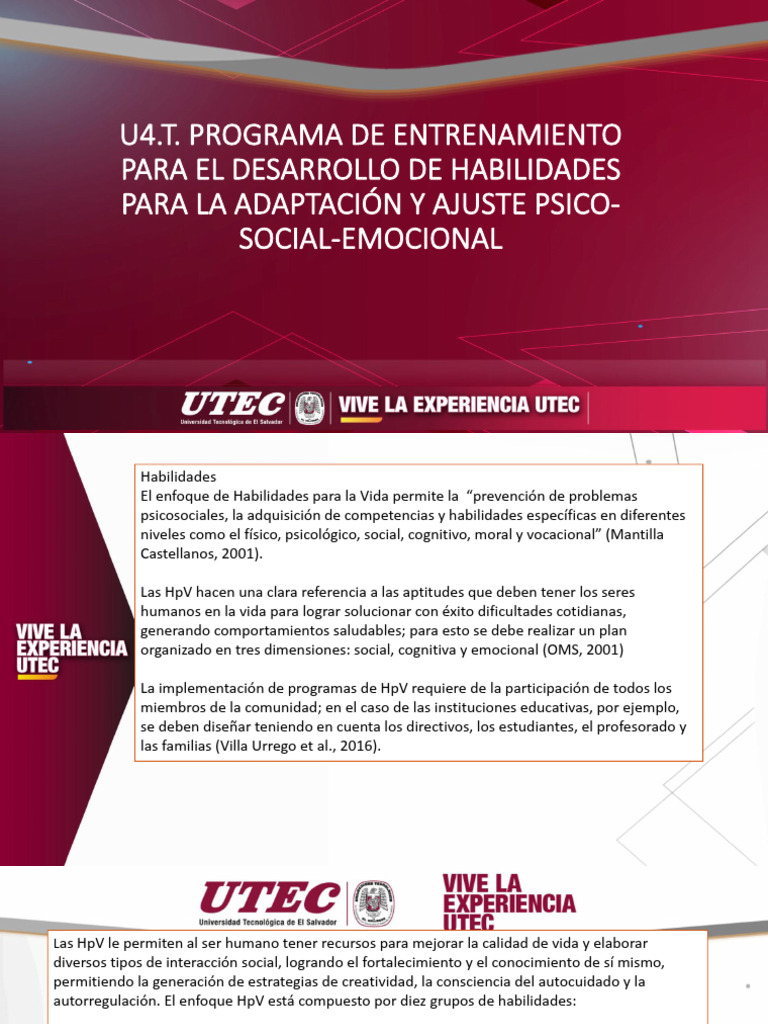 Entrenamiento en Habilidades para la Vida | PDF | Comportamiento | Las ...