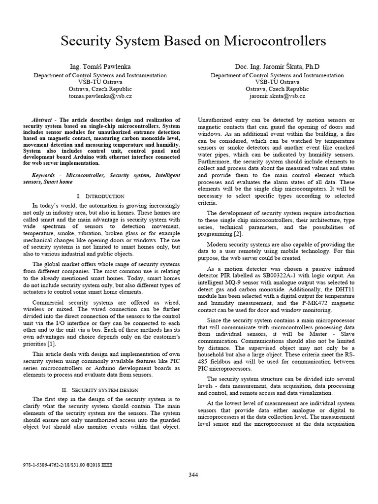 Microcontroller-Based Security System | PDF | Security Alarm | World ...