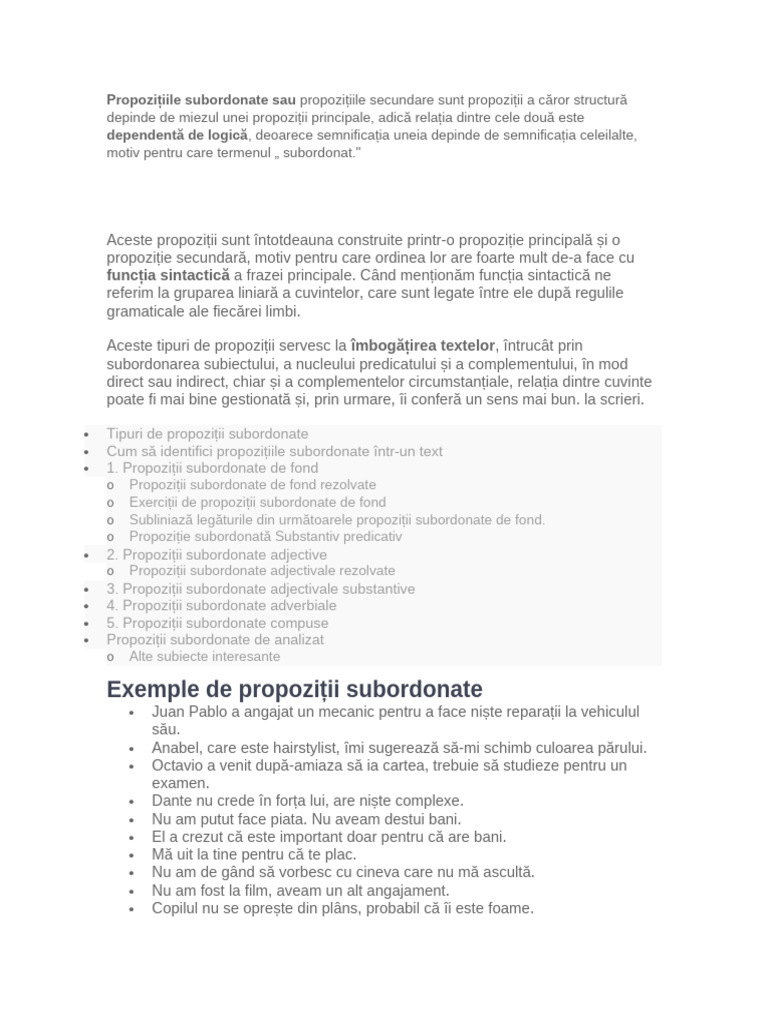 Subordonatele | PDF