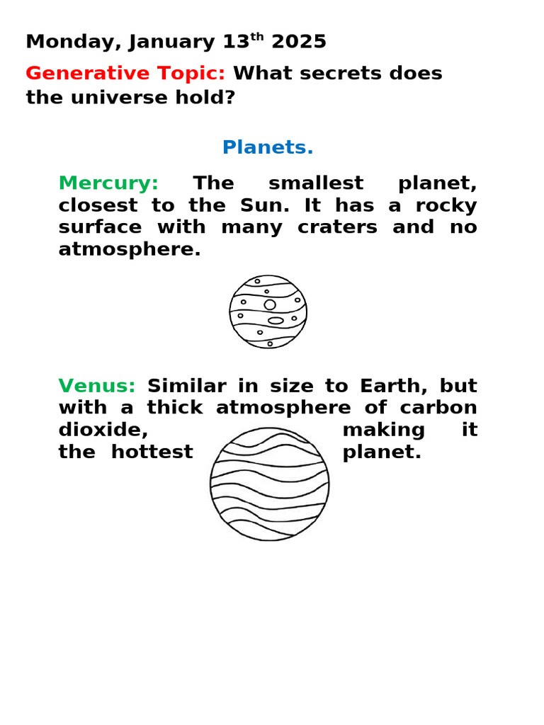 Secrets of the Solar System's Planets | PDF