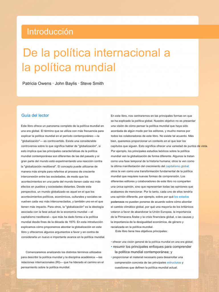 The Globalization of World Politics An Introduction To International ...