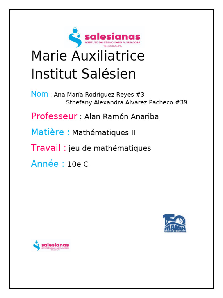 Rapport Du Projet Mathématique | PDF | Mathématiques