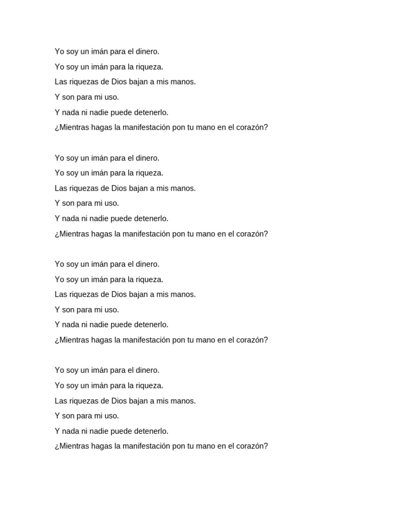 Soy un imán para el dinero y la riqueza | PDF