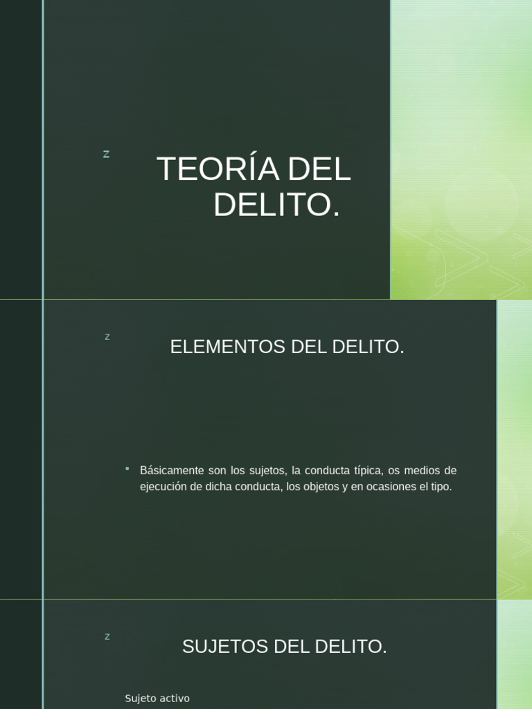 Elementos y Sujetos del Delito en Derecho | PDF | Derecho penal | Homicidio