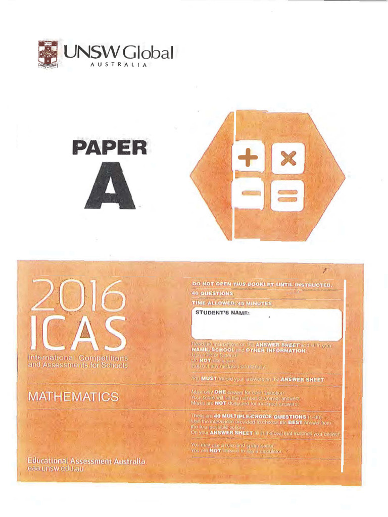 Maths A 2016 With Answers | PDF
