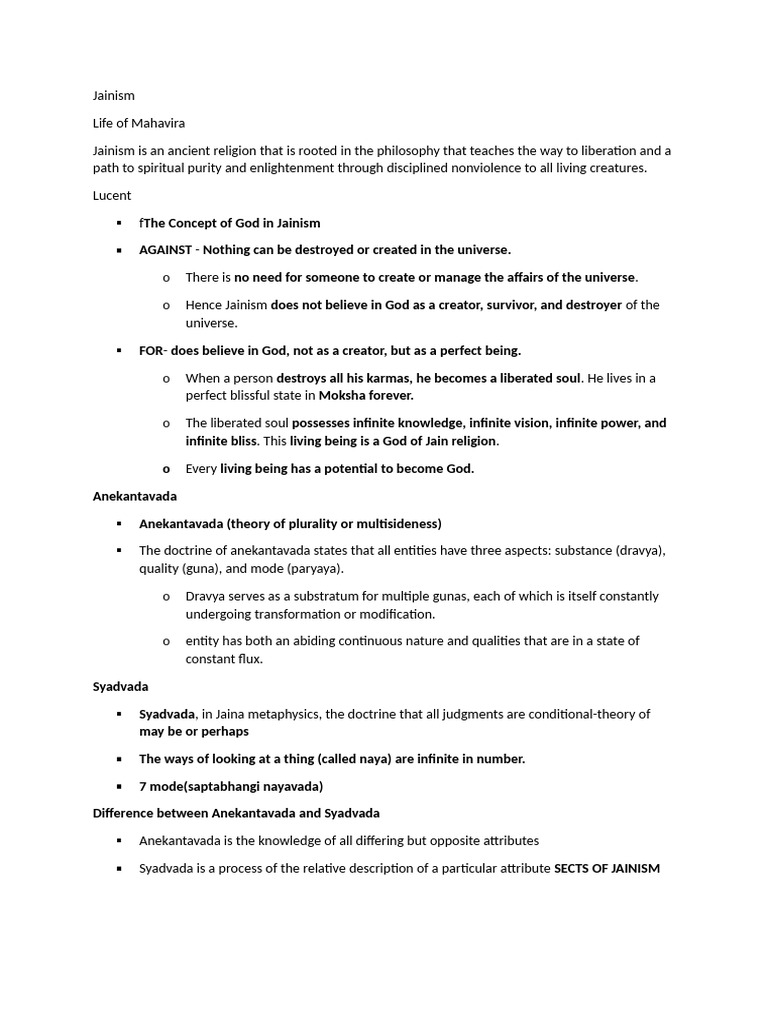 Overview of Jainism and Its Sects | PDF | Indian Philosophy | Indian ...