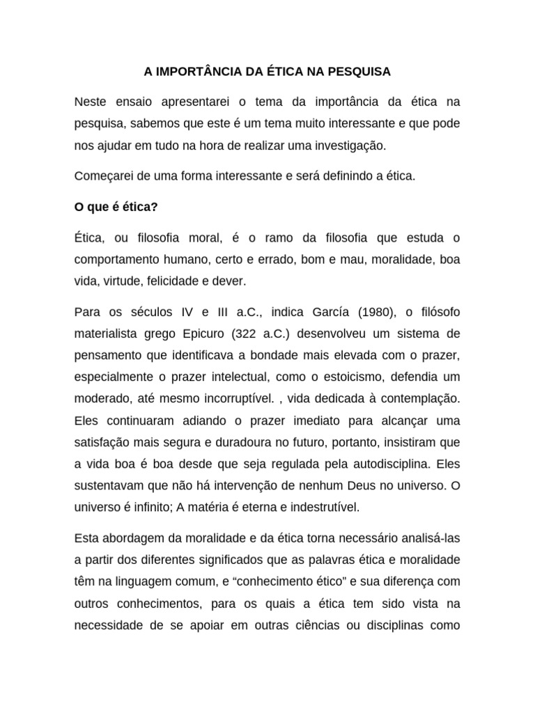 Ética na Pesquisa Científica | PDF | Science | Sociologia