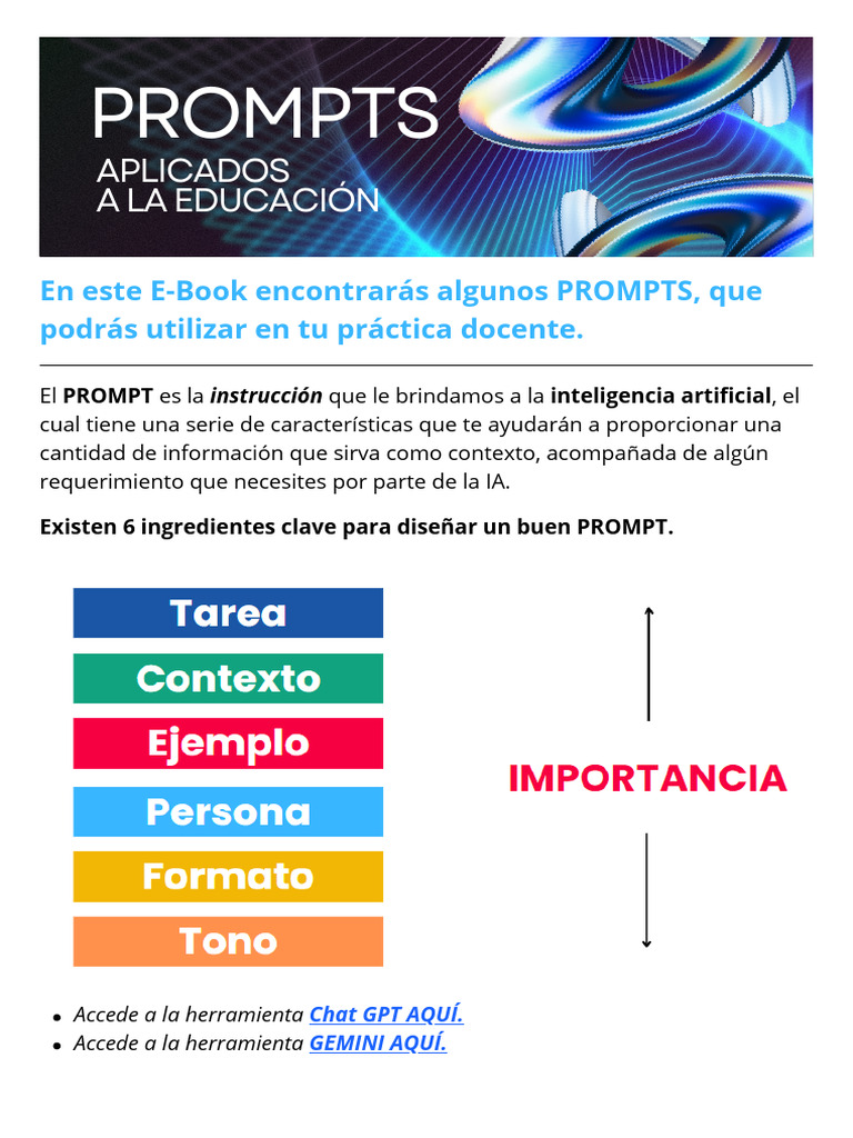 Prompts Educativos para Docentes | PDF | Inteligencia artificial ...