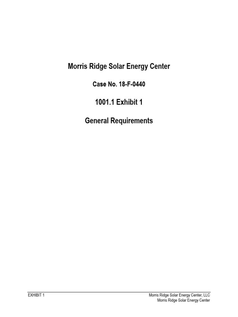 Morris Ridge Solar Energy Center: Case No. 18-F-0440 | PDF | Renewable ...