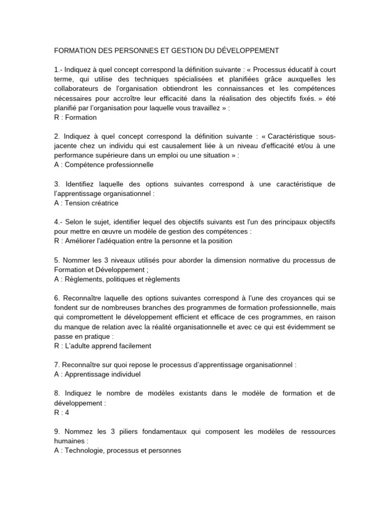 Formation et Développement des Compétences | PDF | Gestion des ...