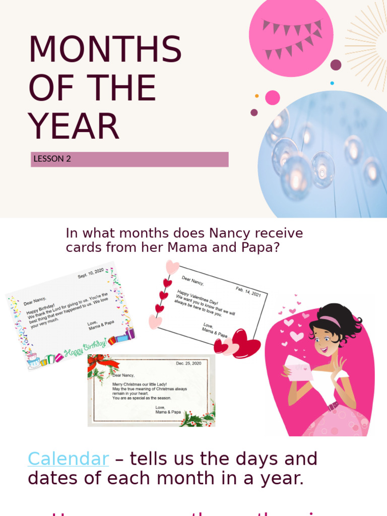 Months of the Year: Educational Lesson | PDF