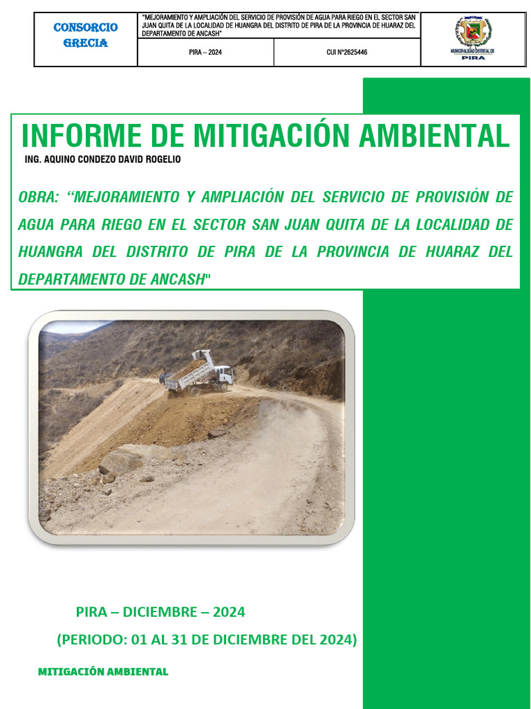 Mitigación Ambiental en Proyecto de Agua | PDF | Entorno natural | Residuos