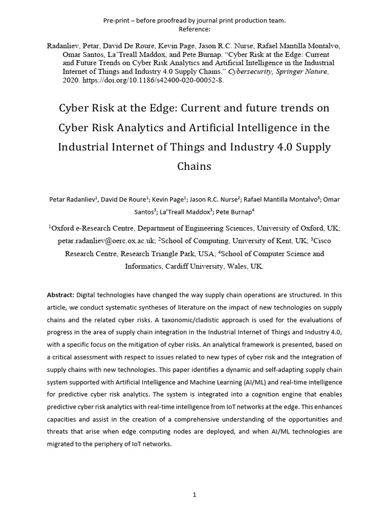 1911 05726v2 | PDF | Internet Of Things | Artificial Intelligence