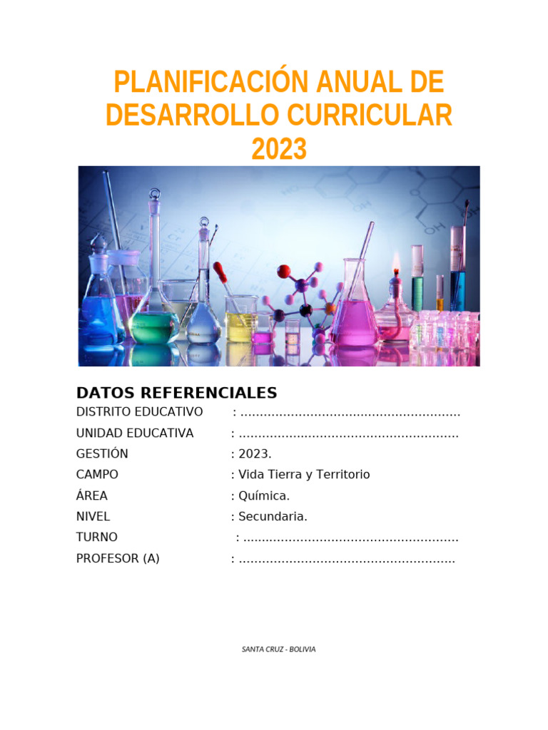 Plan Anual de Química 2023 | PDF | Química | Compuestos orgánicos