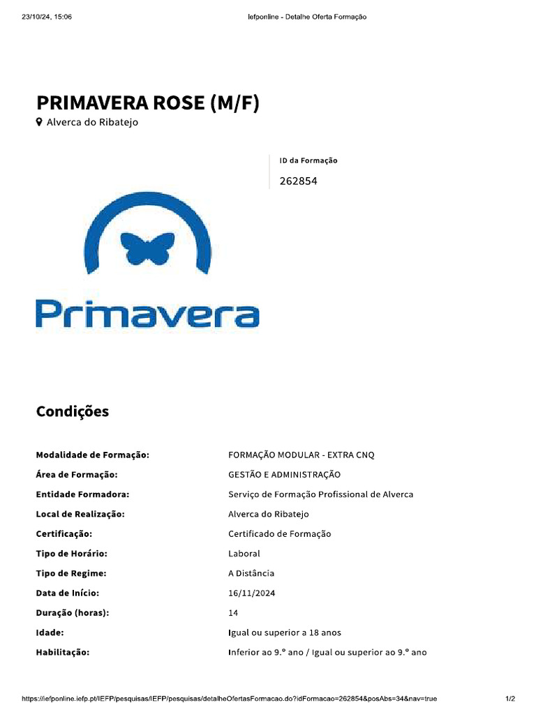 PRIMAVERA | PDF