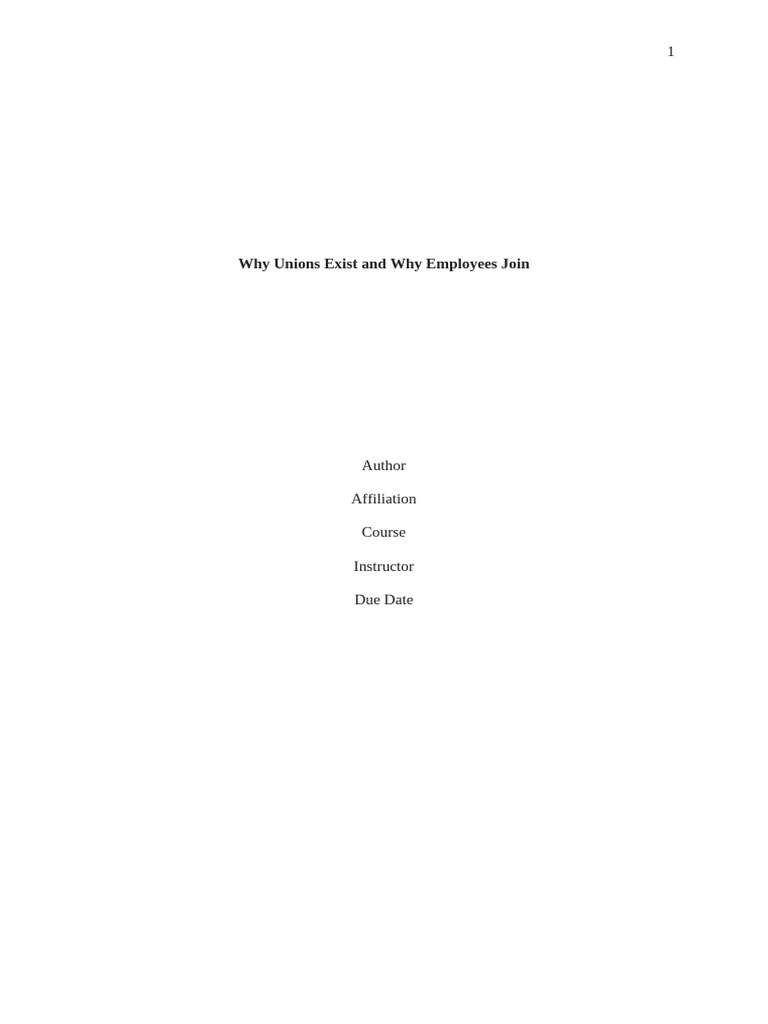 Why Unions Exist and Why Employees Join | PDF | Employment | Trade Union