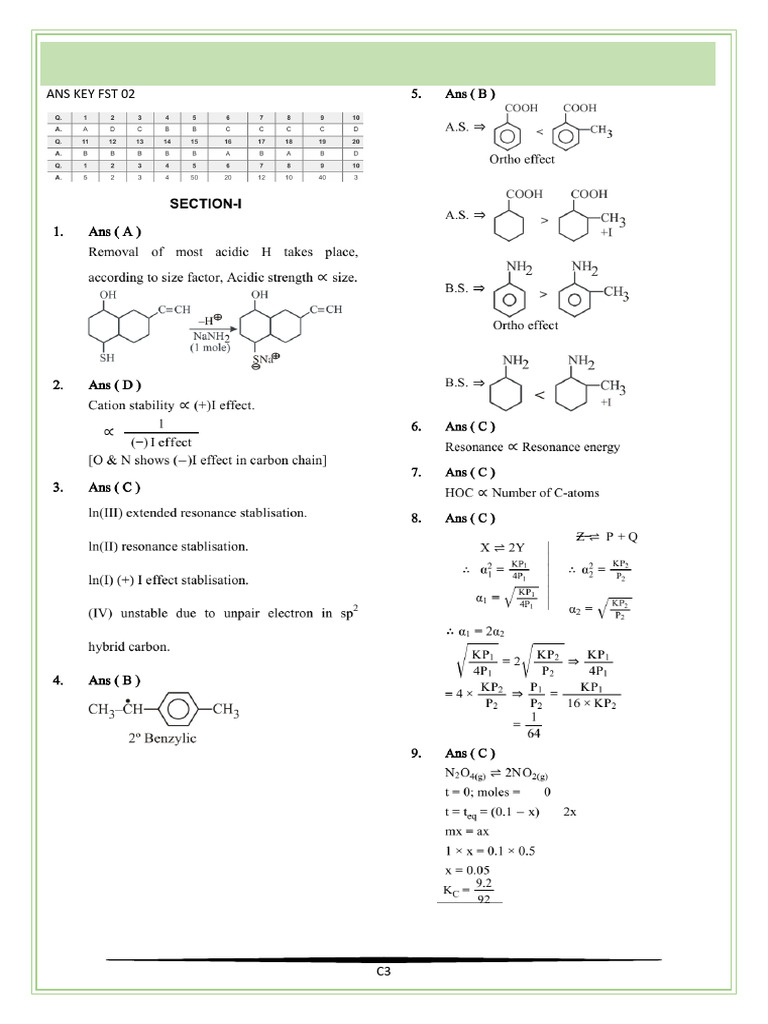 FST-02 Ans Key 2 | PDF