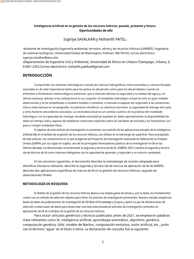 IA en la gestión de recursos hídricos | PDF | Inteligencia artificial ...
