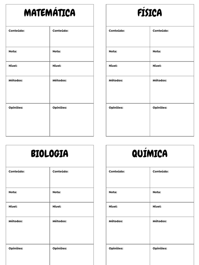 Planilha de estudos | PDF | Educação em Artes Liberais | Science
