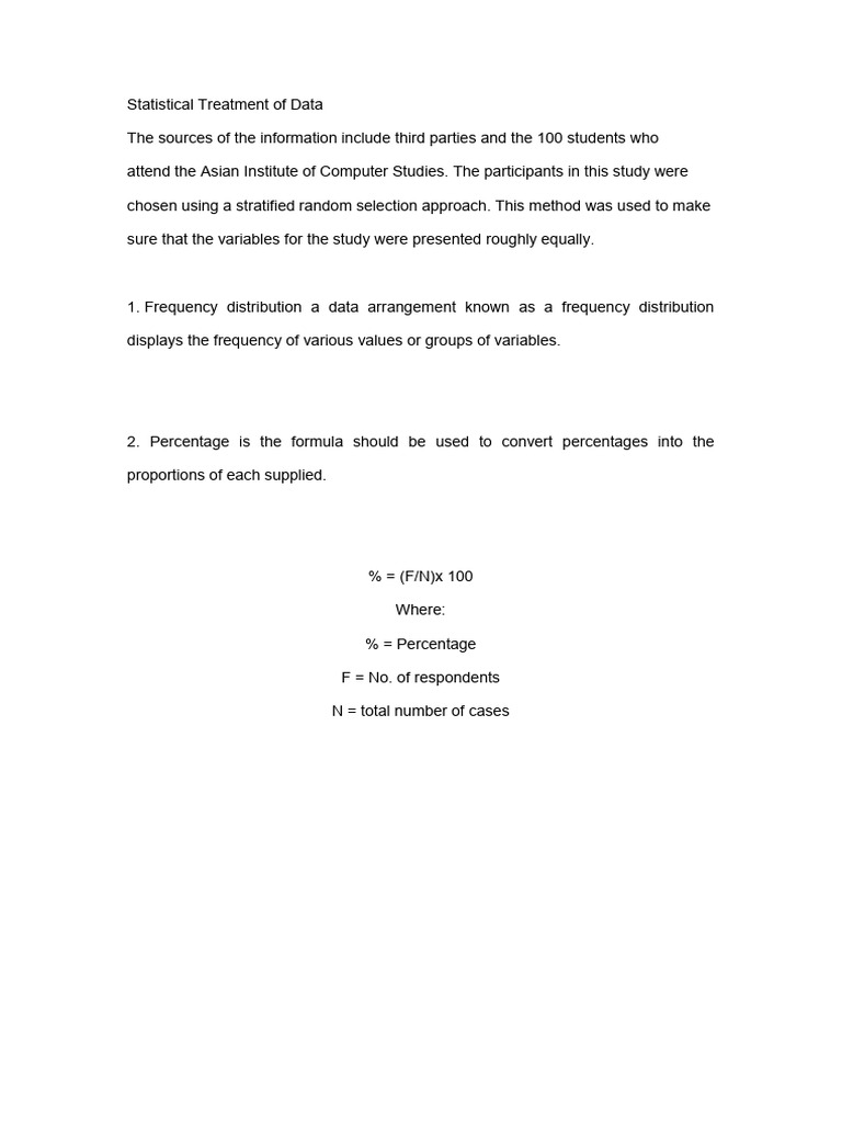 Statistical treatment of data pdf