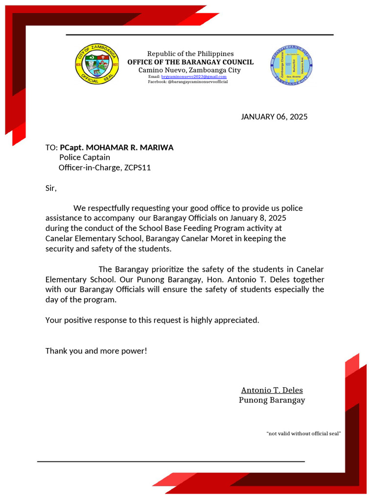 Request Letter For PCapt. Final | PDF