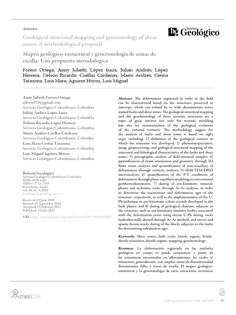 Methodology for Mapping Shear Zones | PDF | Geology | Structural Geology