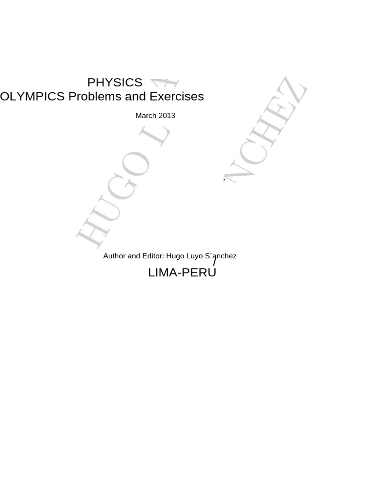 Physics Olympiad Problems and Exercises | PDF | Force | Friction
