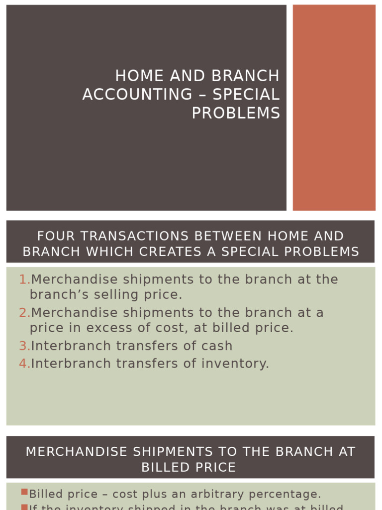 Lesson 2 Home and Branch Accounting Special Problems (1) | PDF ...
