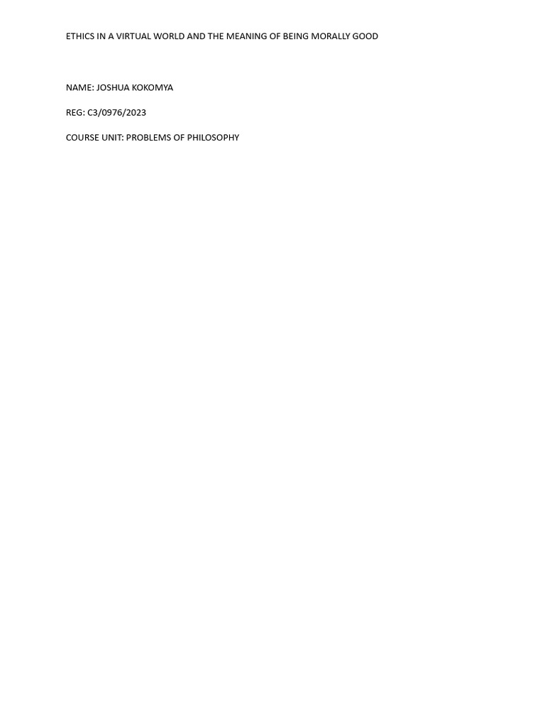 Ture Concepts of Moral Good | PDF | Virtue | Virtue Ethics